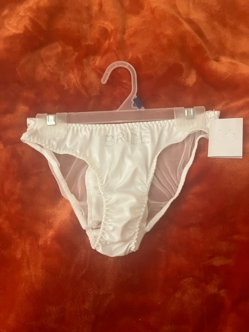 VS Bride Embellished White Satin Bikini undies -
